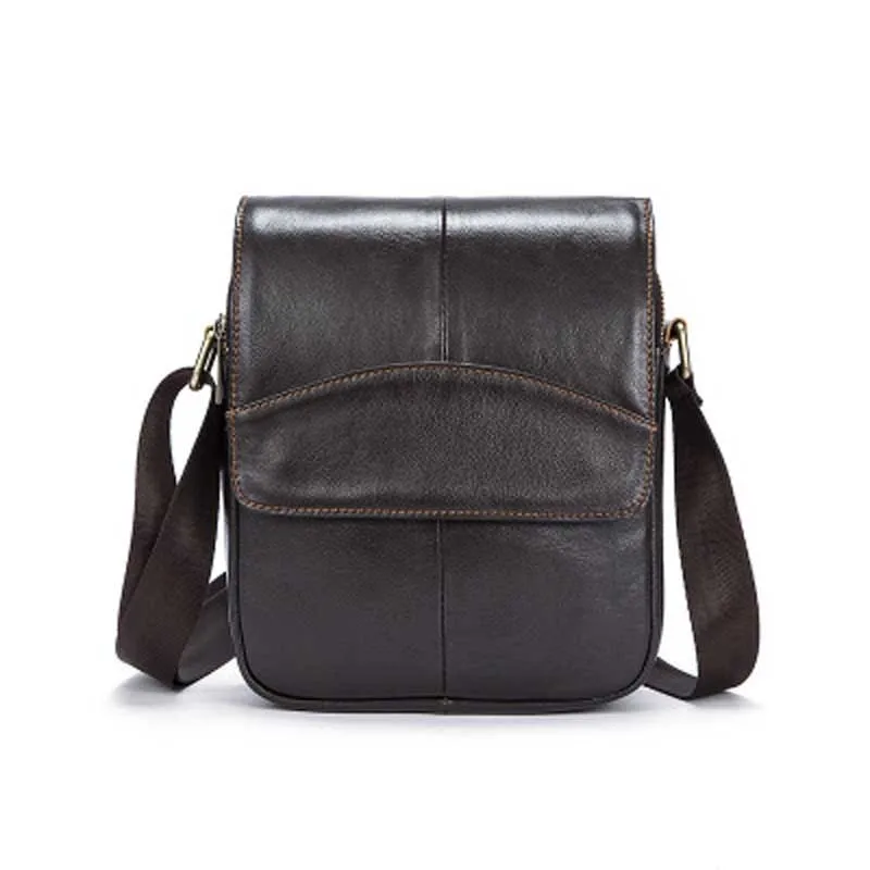 

YISHEN Genuine Leather Business Male Messenger Bags Casual Men's Travel Shoulder Bags Solid Cover Male Crossbody Bags MLT1268