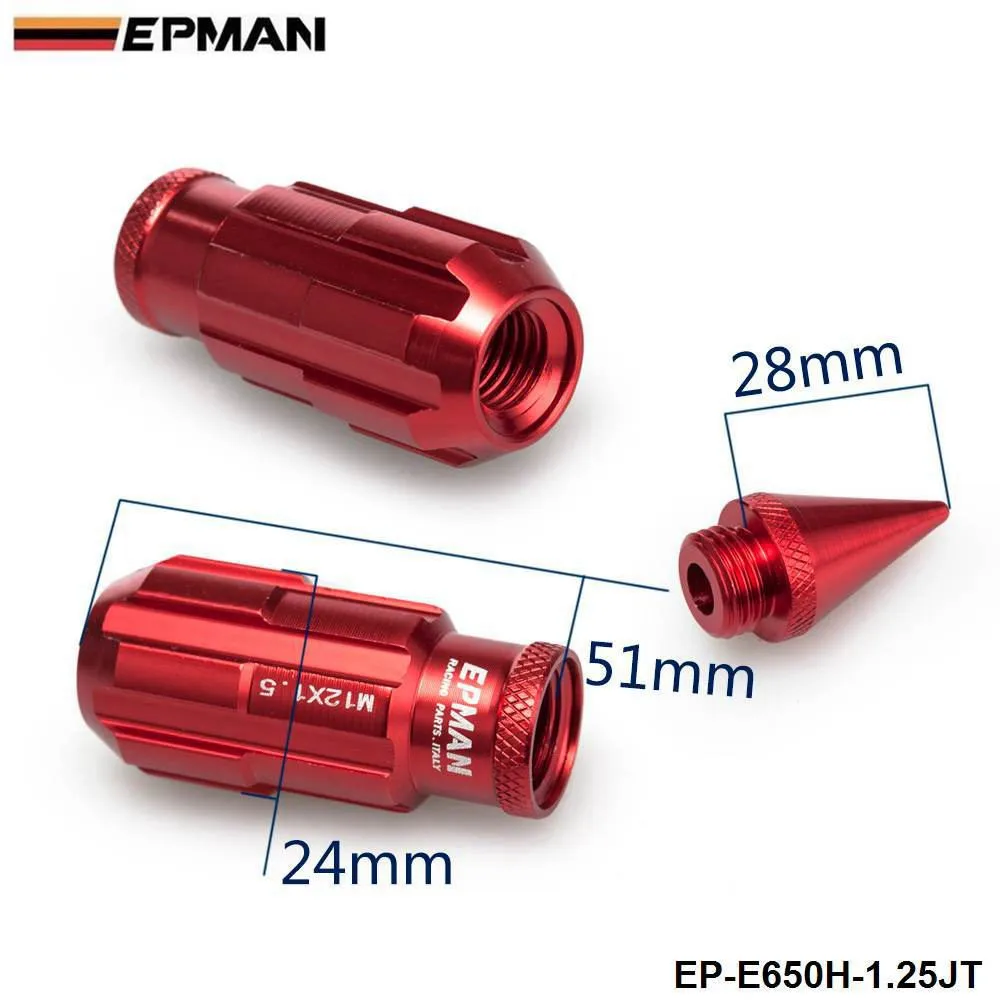 Гоночный Алюминий Блокировка гайки, Украшенные шипами и 20 штук 12x1,25 W/ключ для Nissan Subaru Suzuki EP-E650H-1.25JT