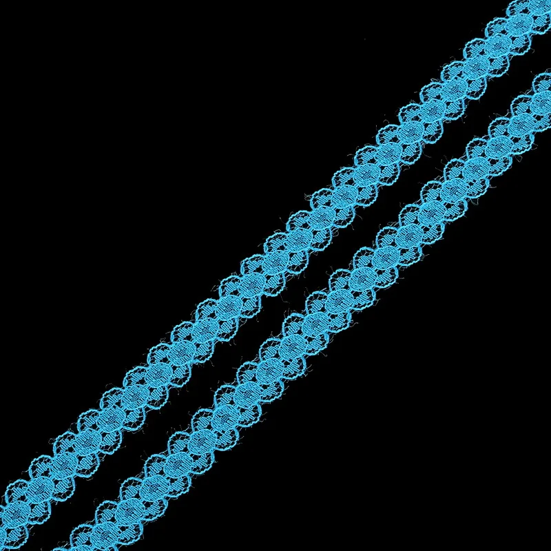 5 ярдов/партия кружевная ткань ширина обрезки 15 мм кружевная лента вышитая Сетка кружевная отделка для DIY одежды принадлежности для шитья товары - Цвет: Turquoise