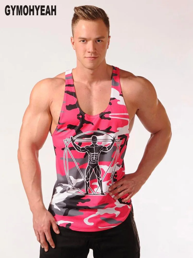 

GYMOHYEAH Brand Gyms Fitness Men Tank Top with hooded Mens Bodybuilding Stringers Tank Tops workout Singlet Sleeveless Shirt