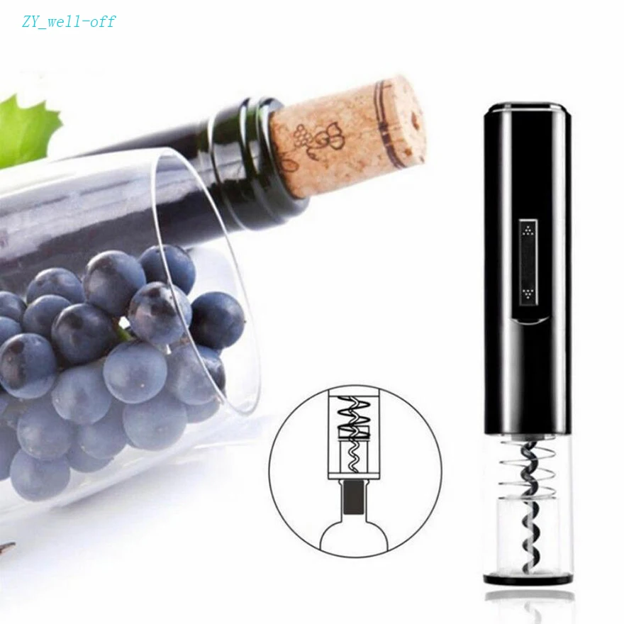 

Electric Automatic Wine Bottle Opener Corkscrew Cork Cordless Set w Foil Cutter