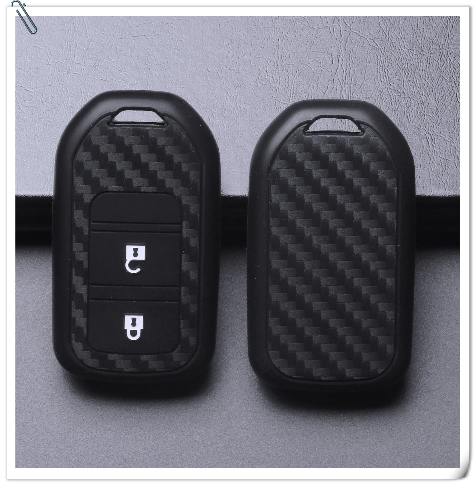 Custodia in fibra di carbonio per auto 10 pezzi in Silicone per Honda Vezel city civic Jazz BRV BR-V HRV Fit giacca chiave a distanza auto-stying -