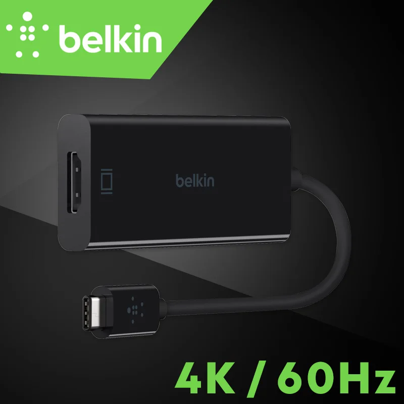 

New Arrival Belkin Original USB-C to HDMI Adapter 4K/60Hz Type-C Cable for MacBook Pro to HDTV with Retail Package F2CU038bt