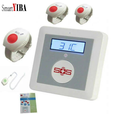 

SmartYIBA Elderly Care Home Alarm System Wireless GSM SMS Burglar Alarm System with LCD Display SOS Call Temperature Monitoring