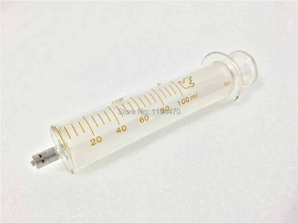 2pcs/Lot 100ml 100cc Glass Syringe Luer Lock Head Reusable Injector Lab Glassware | Инструменты