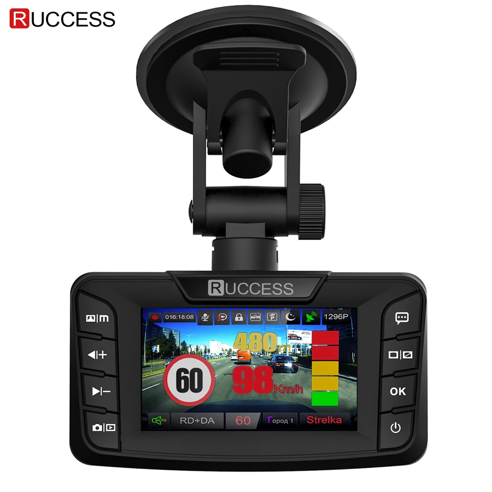 

Ruccess Radar Detectors 3 in 1 DVR Radar Detector GPS Anti Radar for Car Full HD 1296P Car Camera 1080P Video Recorder Auto Cam