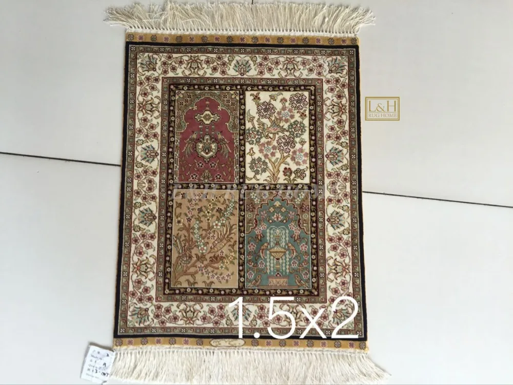 1." x 2" 230 линии ручной работы Шелковый Восточный персидских Ковры ручной работы шелковый ковер Малый персидский Ковры