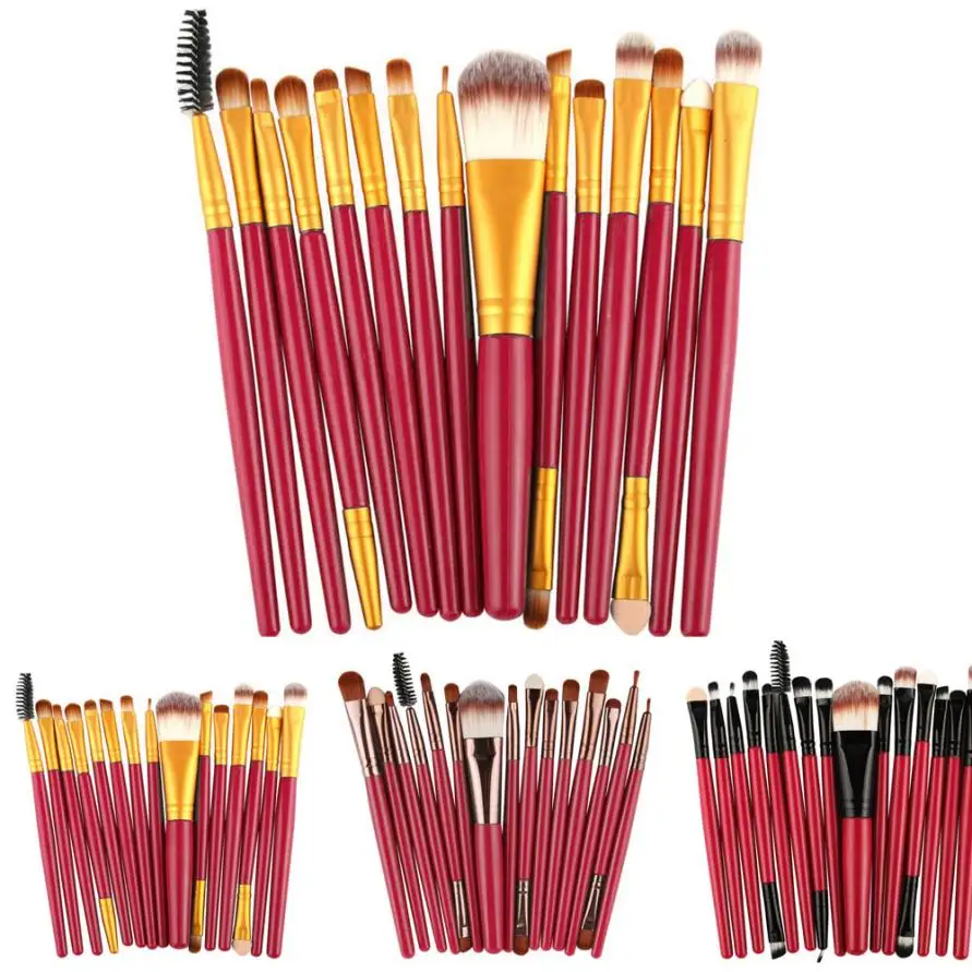 

MAANGE 15 pcs/Sets Eye Shadow Foundation Eyebrow Lip Brush Makeup Brushes Tool pinceis de maquiagem escova oval Hot