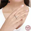 WOSTU Solid Pure 925 Sterling Silver Simple Finger Ring for Women High Polished Classic Band Rings Wedding Jewelry Gift FIR343 ► Photo 3/6