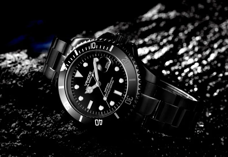 Мужские часы 20 бар 200 м водонепроницаемые кварцевые часы Стальные наручные часы Роскошные деловые классические часы Relogio Masculin