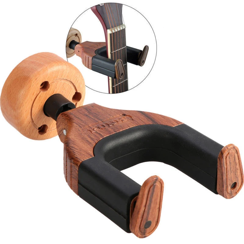 Guitar Hangers Hook Holder Wood Rubber Instrument Hangers Wall Stand