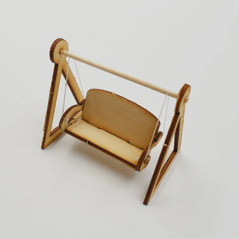 

5pcs 1:50 Scale Small Swing Wooden Assembly Building Model Material Kindergarten Children Handmade DIY Sand Table Furniture
