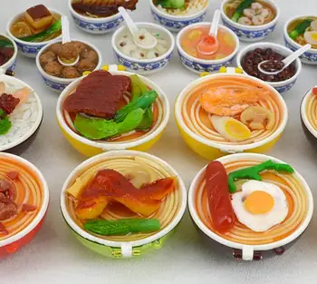 

Simulation Simulation Chinese noodles model food toy key chain Plastic Crafts 14 pcs/set free shipping