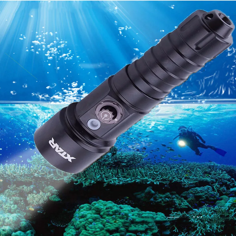 

XTAR D26 Diving Flashlight Sea Vision Safe CREE XM-L2 U3 LED 4 Mode 1100 Lumens 18650/18700/26650 LED Set Kit With Charger