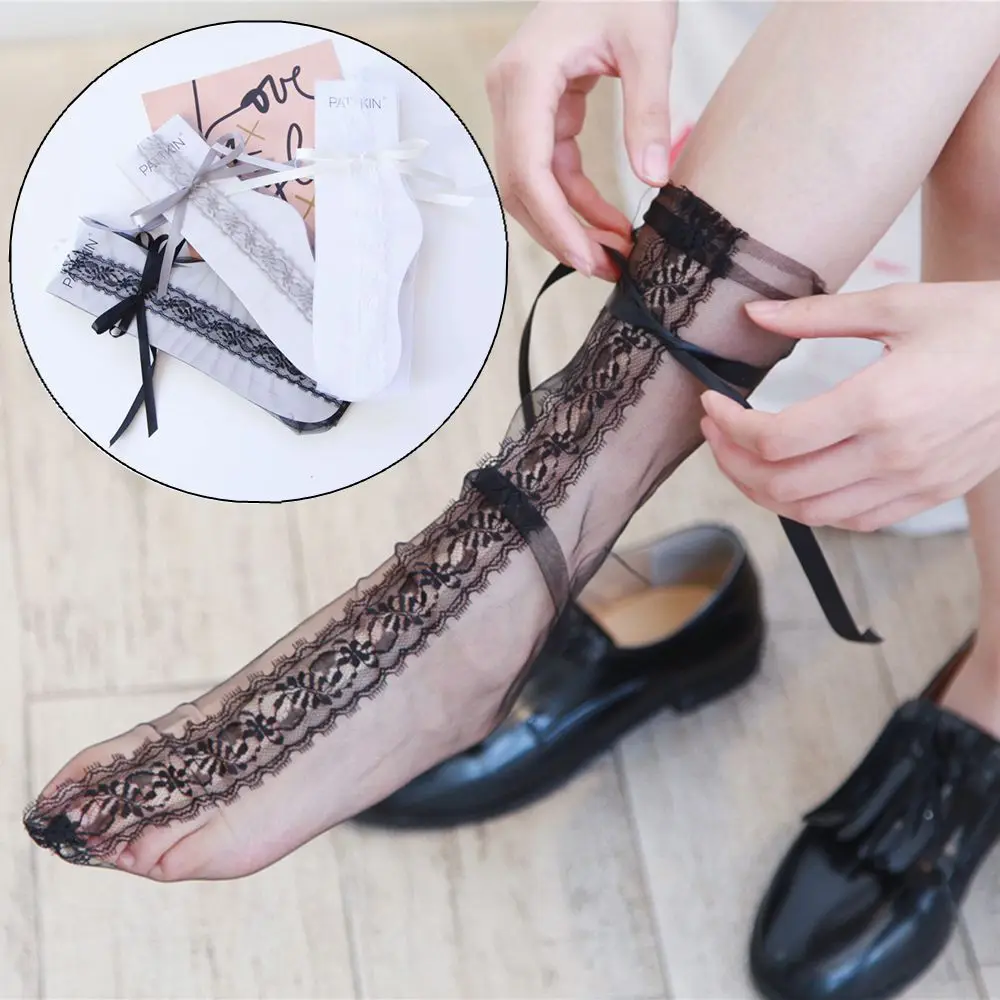 Элегантный Для женщин ажурные сетевой тонкий носок прозрачные дышащие мягкие укороченные сетчатые носки для танцев с принтом для принцессы
