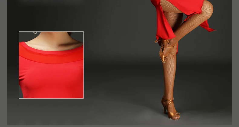 Новый латинские танцы vestido Женщины Топ Сальса Танго Румба Фламенго бальные платье для танцев юбка глубокий v-образным вырезом современный