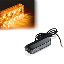 4 светодиодный 4 Вт аварийного безопасности автомобиля гриль сбоку маркер флэш Strobe Light Amber