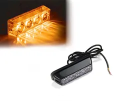 4 LED 4W Emergency Security Vehicle Grill Side Marker Flash Strobe Light Amber
