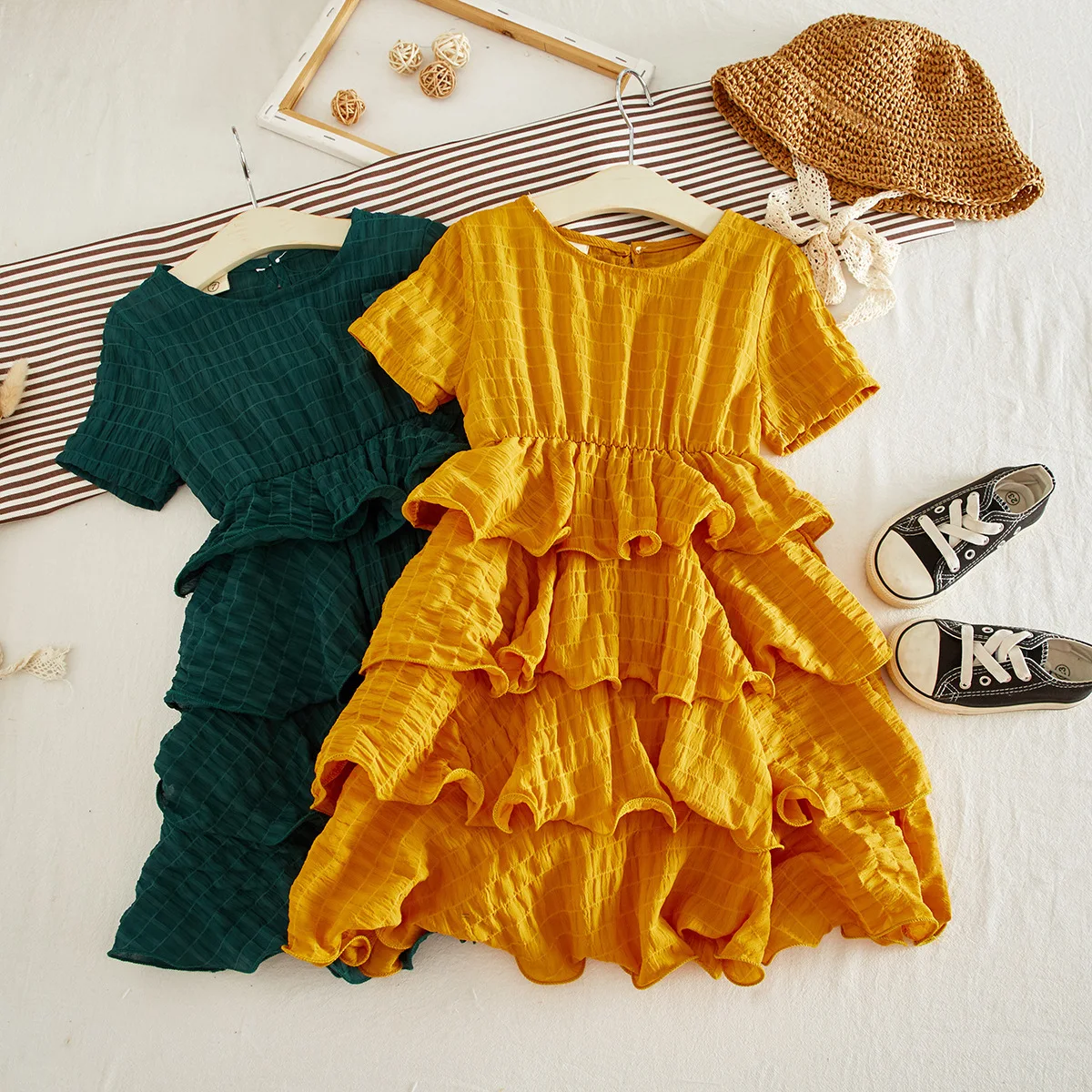 Винтажное платье принцессы для девочек; вечерние платья; многослойное детское платье; Модная одежда для девочек