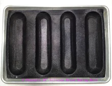 1 STÜCKE 10 “Silikon Perforierte Längliche Form Brot Backen Form 4 Kanäle Hotdog Backform