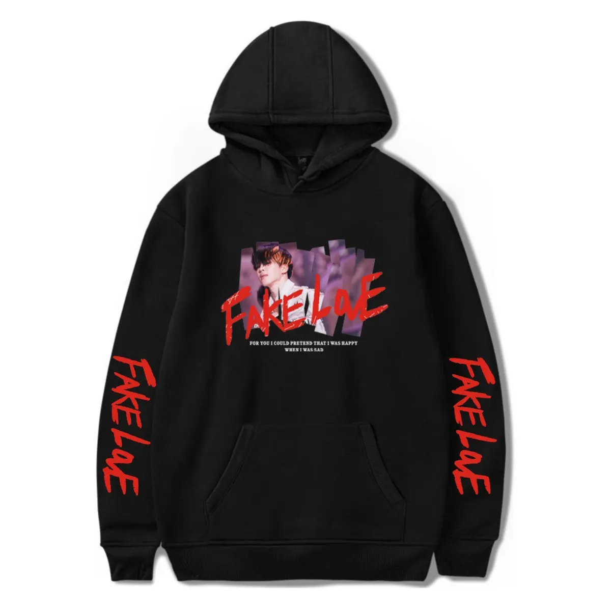 fake love bts kpop hood sweatshirt flower fake Sweatshirts
