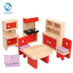 Деревянная мебель миниатюрная деревянная мебель игрушки кукольный дом куклы Детская комната для детей игровая игрушка мебель для кукол