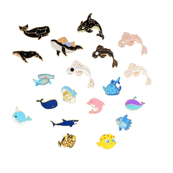 

Ocean lucky bag :10pcs/bag From Cartoon Cute Sea World Dolphin shark whale pin Please read the rules carefully before buying