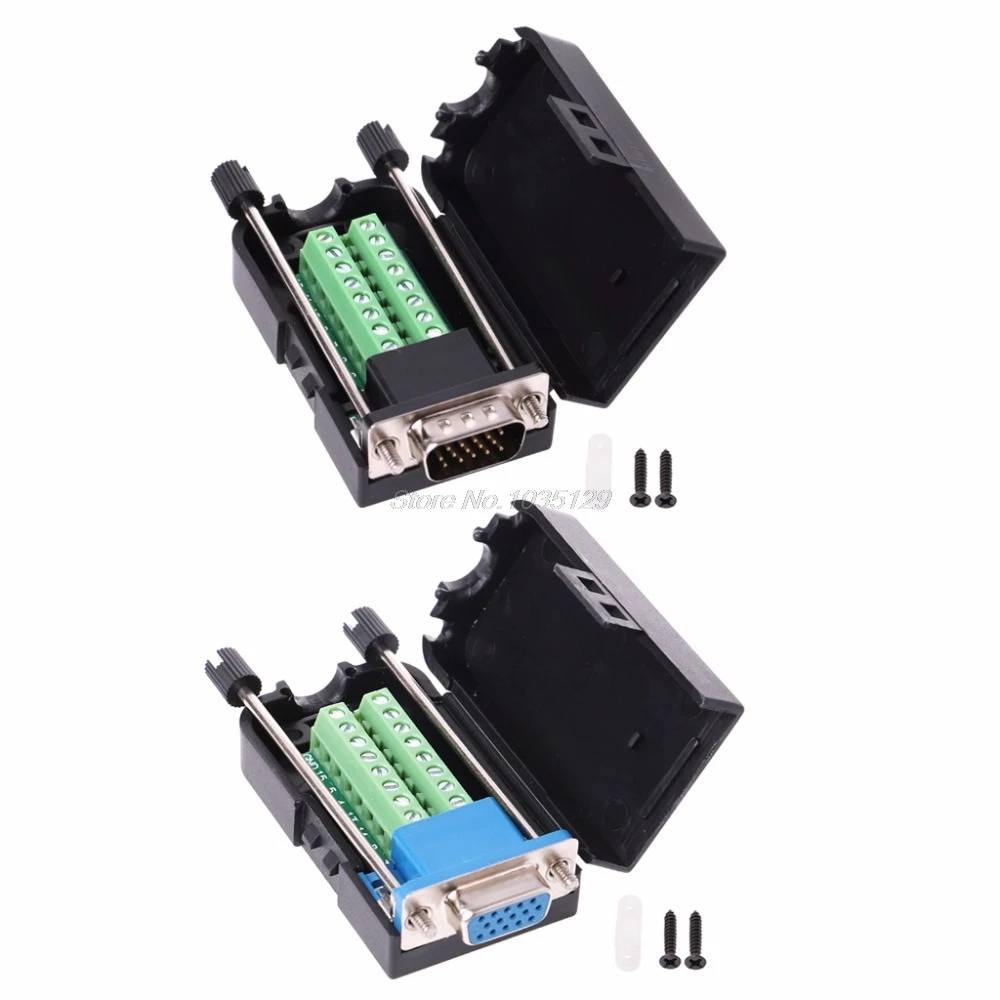 D SUB DB15 VGA Женский штекер Breakout терминалы винтовой Тип DIY соединители и оптовая