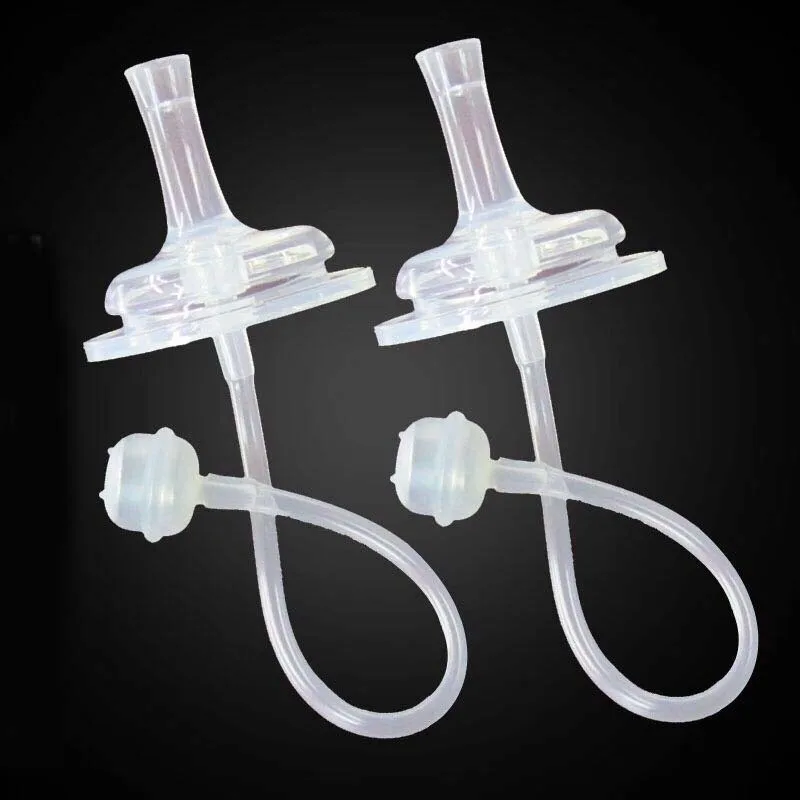 2Set Wide Bottle Straw Liquid Silicone Sippy Drink Cup Accessories Baby Milk Bottle Change Sippy Cup 5cm Diameter