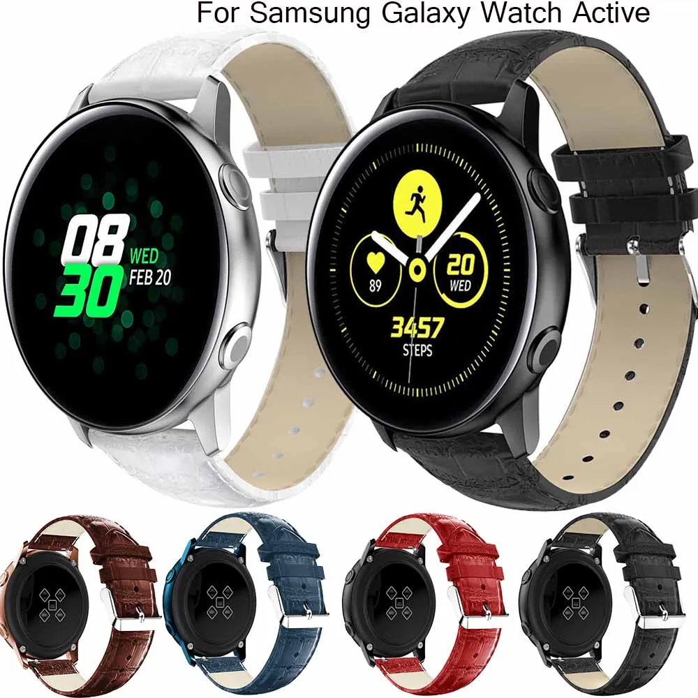 Ремешок кожаный для Samsung Galaxy Watch Active Band мягкий спортивный умный Браслет наручных