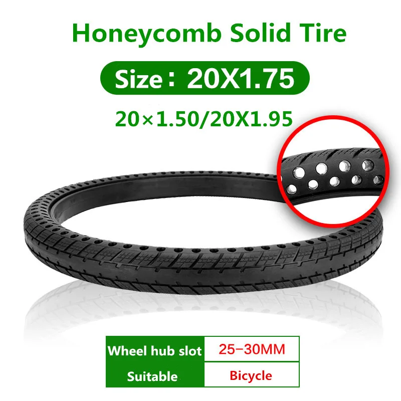 

20*1.75 Perforated Shock Absorbing Bicycle Tire 20 In Explosion-Proof MTB Riding Bike Tires Free Inflatable Road Bike Solid Tyre