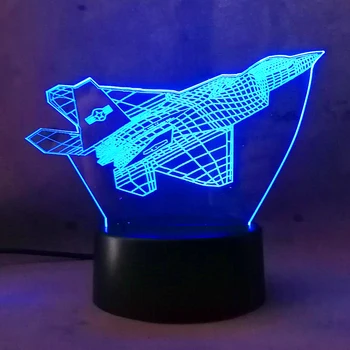 

Cool RC Toy 3D aircraft warplanes model creative night light touch jet plane desk lamp LED illusion lamp bedside lamp