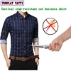 Self Defense Tactics Business Stab-resistant Anti-cut Men's Shirts Invisible Soft Is A Fashion Plaid Safety Protective Clothing ► Photo 1/6
