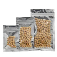 200PCS Clear Front Silver Aluminum Foil Bags Zip Lock Package Bag Food Grocery Mylar Ziplock Plastic Package Valve Bags 1
