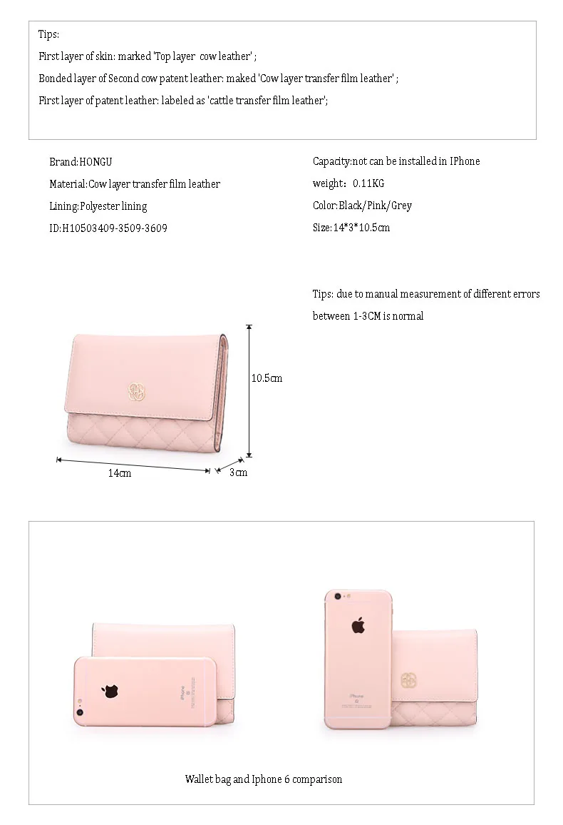 Fashion Brand Women Wallets Purse Wallet Cluthches Clip Coin Card Photo Pocket Shiny Genuine Leather luxury Hand bag For Girls   H10503409_06