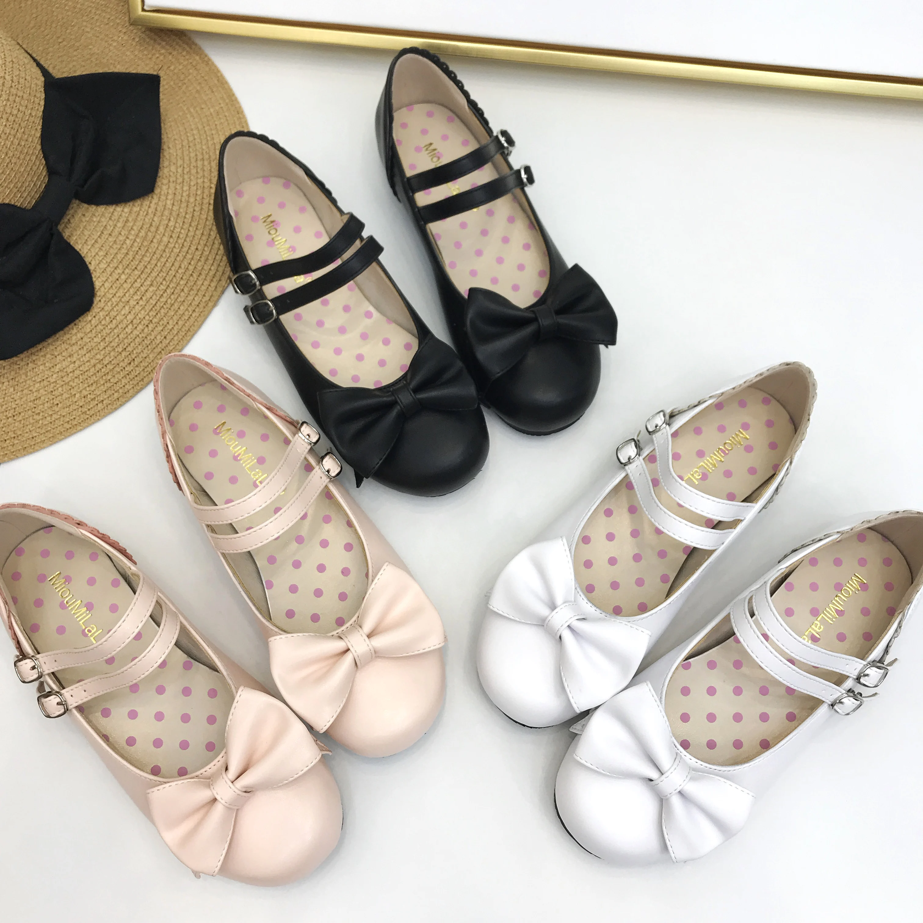 

Japanese princess tea party sweet lolita shoes round head flat cute bowknot kawaii shoes cosplay loli women shoes comfortable