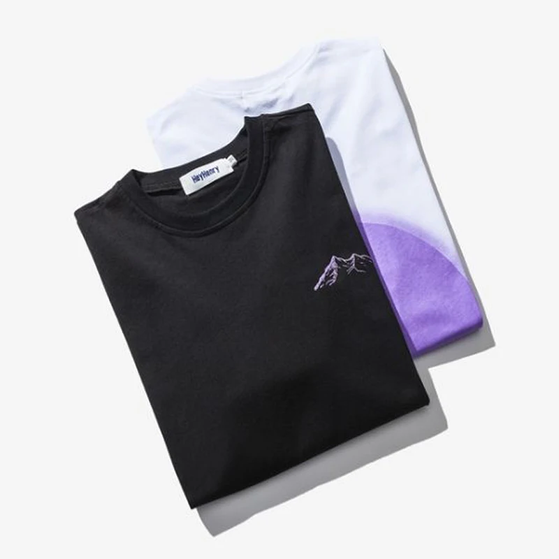 Harajuku Мужская футболка 3D Line Mount Fuji принт с коротким рукавом 100% мужские футболки из хлопка хип хоп повседневные топы тройники уличная