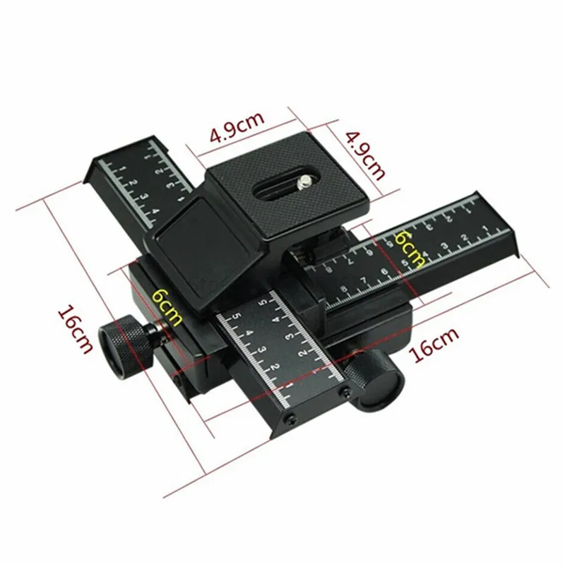 Professional Metal 4 Way Macro Focusing Focus Rail Slider 14 Screw Mount Macro Flash Bracket Adjustable Photography Rail Slide (2)
