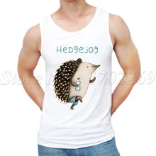 Новые летние модные хедж jog дизайн мужские майки Ежик Забавный Печатный хипстерский жилет
