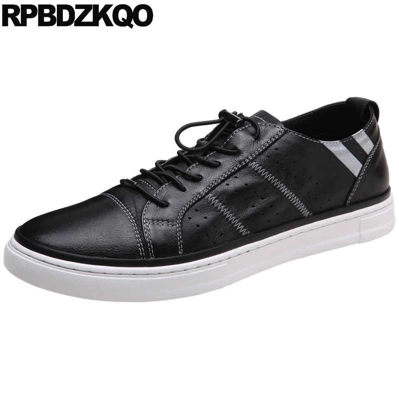 Sapatilhas Marca Andando De Preto Elegante Preto Pista Skate Couro Famosa Borracha cinza Up Alta Qualidade Homens Genuíno Luxo Sapatos branco Lace qCw4qBAx