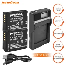 2Pcs DMW-BCG10 BCG10 BCG10E Battery 3.6V 1300mAh+Battery charger with LED for Panasonic Lumix DMC-ZS19 DMC-ZS20 DMC-ZS25 ZX1 L10