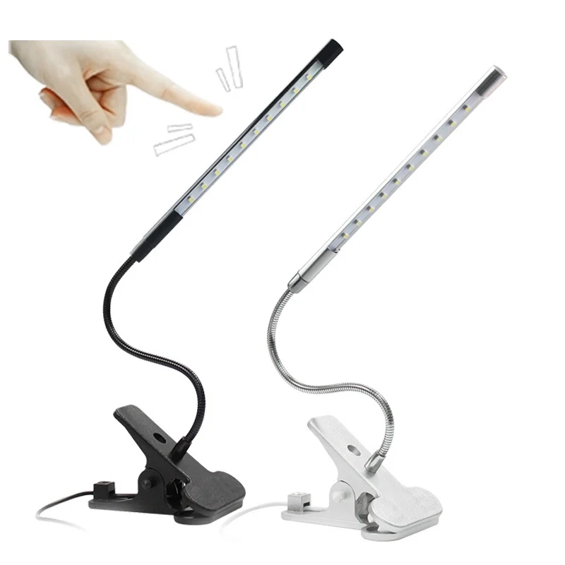 

Simple Usb Touch Clip Stepless Dimming Led Desk Lamp Clamp Table Foldable Reading Light Bedside Desk Lamps LED Flexible Lamp