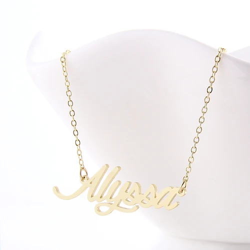 Alfabet Script Alyssa Nama Kalung untuk 