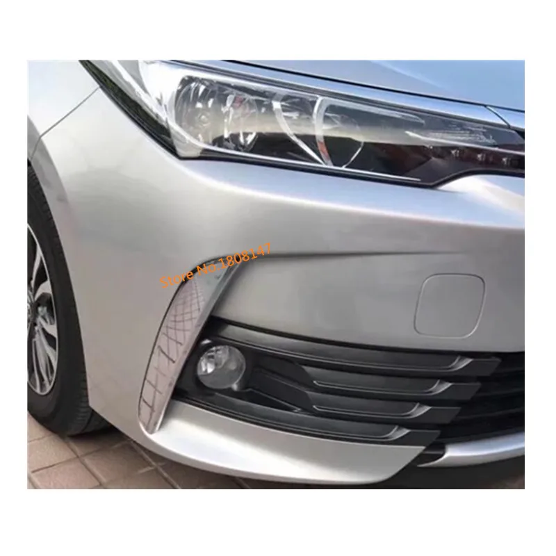 

For Toyota Corolla Altis 2017 2018 2019 car front fog light lamp detector frame stick styling ABS Chrome cover trim sticker 2pcs
