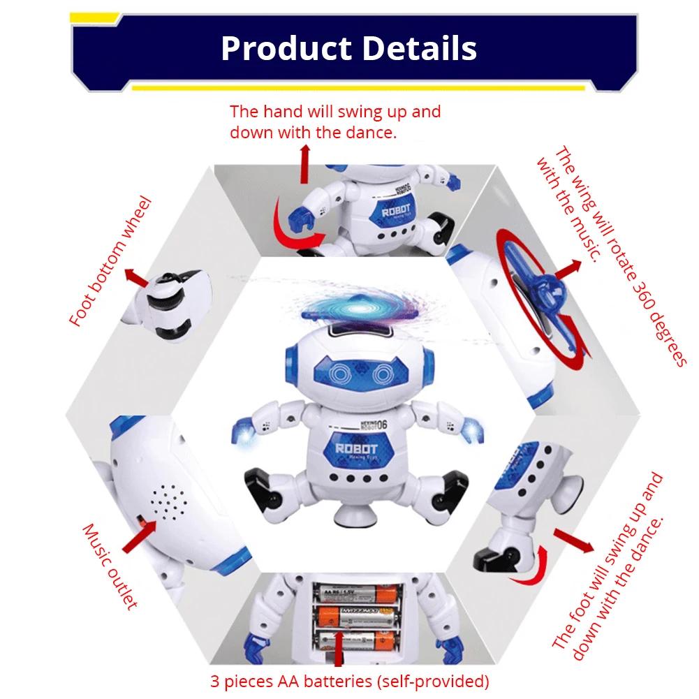 360 Вращающийся умный космический танцующий робот электронная ходящая Игрушка музыкальный мигающий подарок для детей Умная игрушка астронавт на Рождество