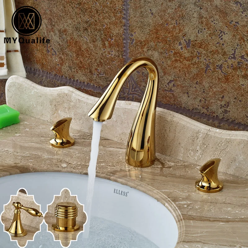 New Designer Bathroom Washing Basin Faucet Two Knobs Hot and Cold Mixer