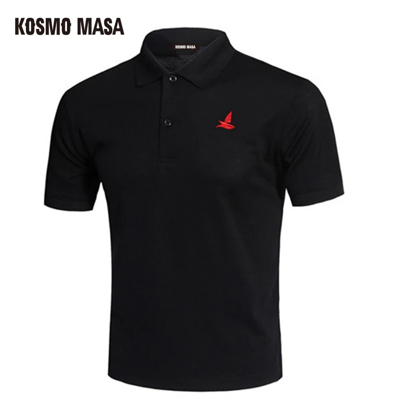 KOSMO MASA черная футболка-поло для мужчин s короткий рукав Летние повседневные однотонные мужские рубашки поло дышащие облегающие поло для мужчин PS0019
