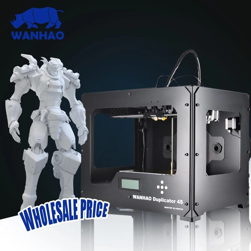 Размер печати: 225*145*150 мм WANHAO D4S 3D принтер комплект с металлической рамой Reprap