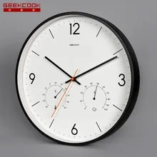 Geekcool Brand 14 inches Multi-function Mute creative silent living room Quartz wall clock Round Modern home decor Big clock