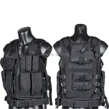 Тактический Военный полицейский страйкбол камуфляж Molle боевой жилет w/кобура для пистолета для охоты страйкбол Пейнтбол